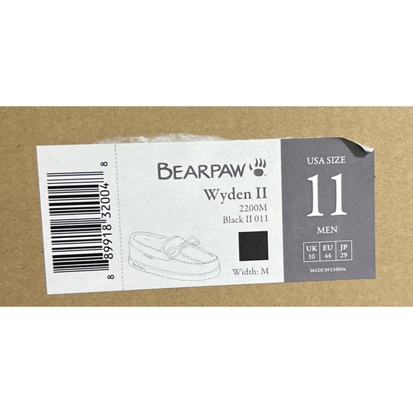 New BEARPAW Wyden II 2200 Mens Moc‎ Toe Black Slip On Slipper Shearling Lined 11 main image 11